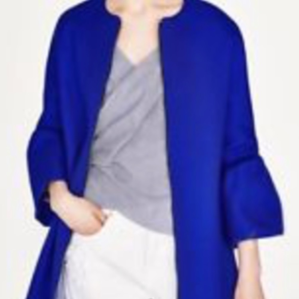 Zara NWT baby blue 3/4 bell sleeve coat